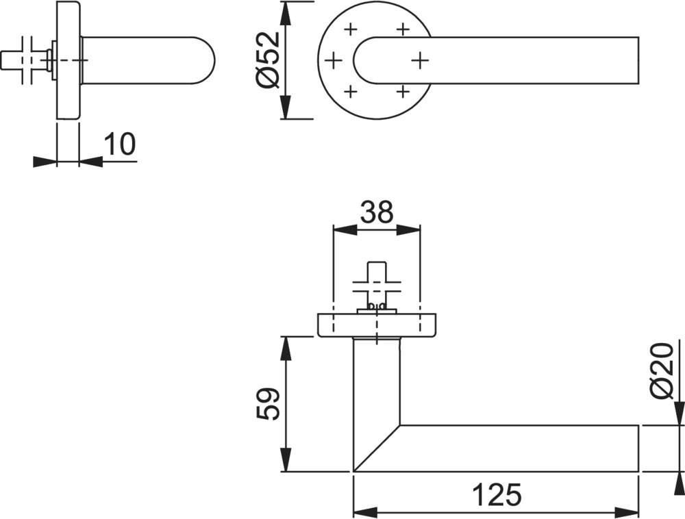 HOPPE® Drücker-Halbgarnitur ohne Schlüsselrosette Amsterdam E1400Z/42H, ohne Stütznocken, Edelstahl, 11827440