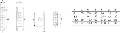 BMB Doppelkugelschnäpper MS blk 70mm KGL u.Feder a.STA BMB