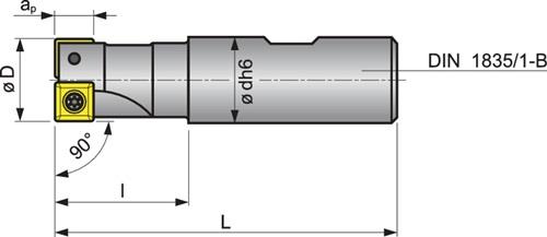 PROMAT Schaftfräser D.20mm vern.m.IK Z.2 SOMT 09T304 PROMAT