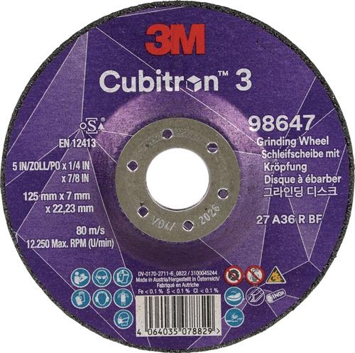 3M Schruppscheibe Cubitron™ 3 D125xS7mmKörnung 36+ gekr.3M™ Cubitron™ 3