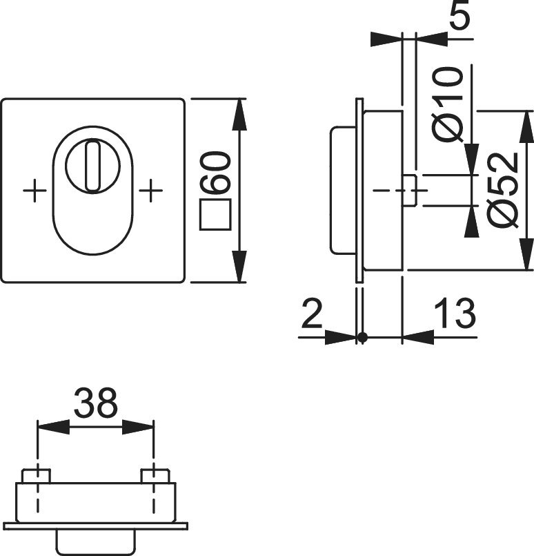 HOPPE® Schutz-Schlüsselrosette E75ZNSB-ZA, Edelstahl, 11841370