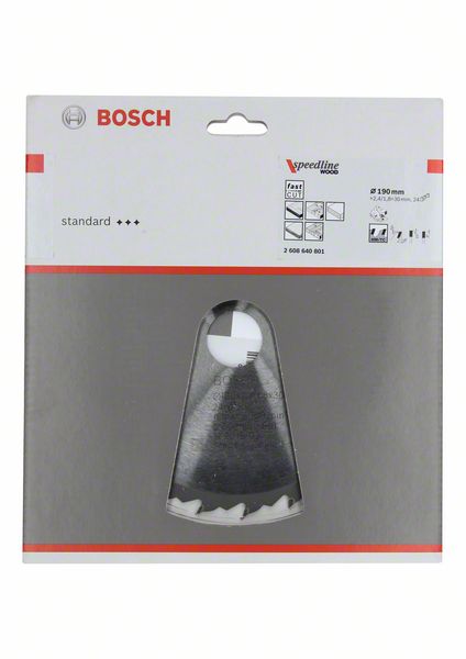 BOSCH Kreissägeblatt Speedline Wood, 190 x 30 x 2,4 mm, 24