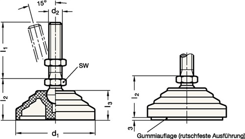 Kunststoff-Gelenkfuß GN 344 GANTER