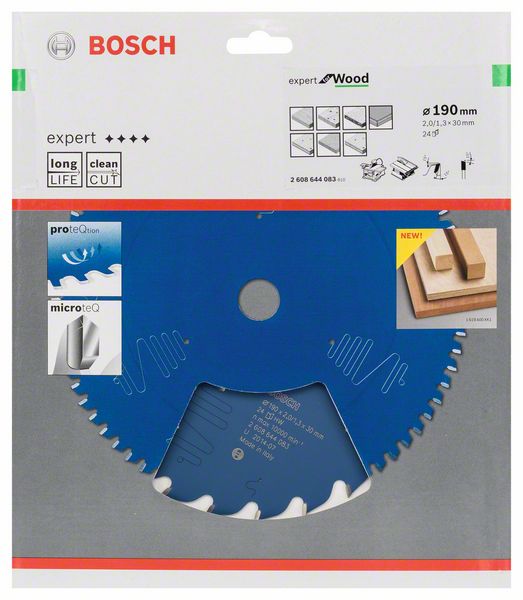 BOSCH Kreissägeblatt Expert for Wood, 190 x 30 x 2,0 mm, 24