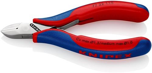 KNIPEX Elektronikseitenschneider L.115mm Form 2 Facette nein 2K-Hülle spiegelpol.KNIPEX