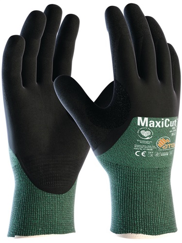 ATG Schnittschutzhandschuhe MaxiCut®Oil™ 44-305 Gr.10 grün/schwarz EN 388 PSA II