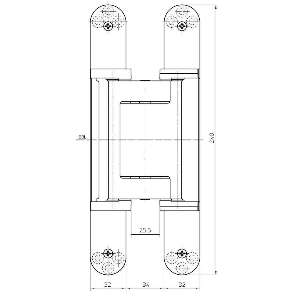 SIMONSWERK Verdecktliegendes Türband TECTUS® TE 640 3D A8 FR