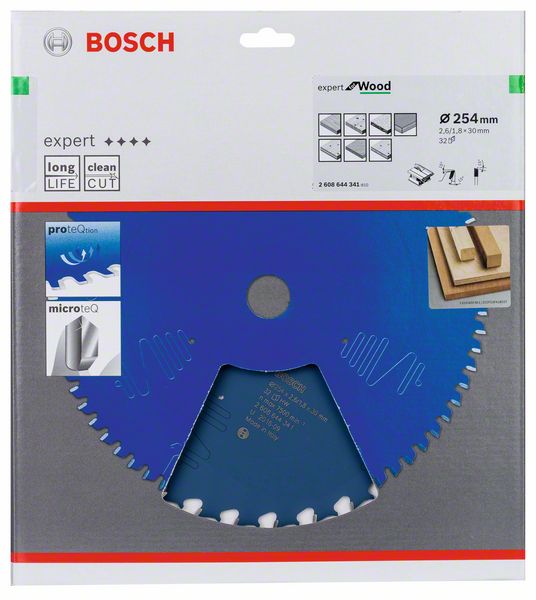 BOSCH Kreissägeblatt Expert for Wood, 254 x 30 x 2,6 mm, 32